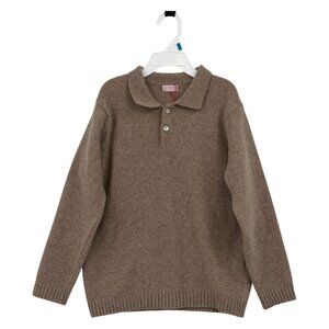 La Coqueta 9Y NWOTWool Blend‎ Knit Sweater Taupe w/ Elbow Patches